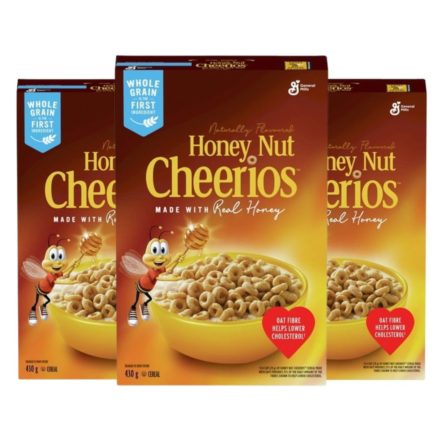 Honey Nut Cheerios Breakfast Cereal, Whole Grains, 15.2 oz (Pack of 3) A28624