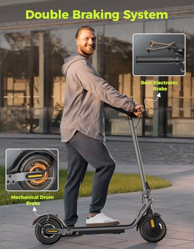 Electric Scooter, 25 Miles Range, 22MPH Max Speed, 850W Peak, 8.5"/10" Solid Tires, Dual Braking System N573