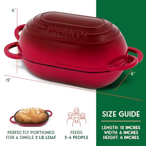Blue 2 Qt Enameled Cast Iron Bread Oven with Lid I80800