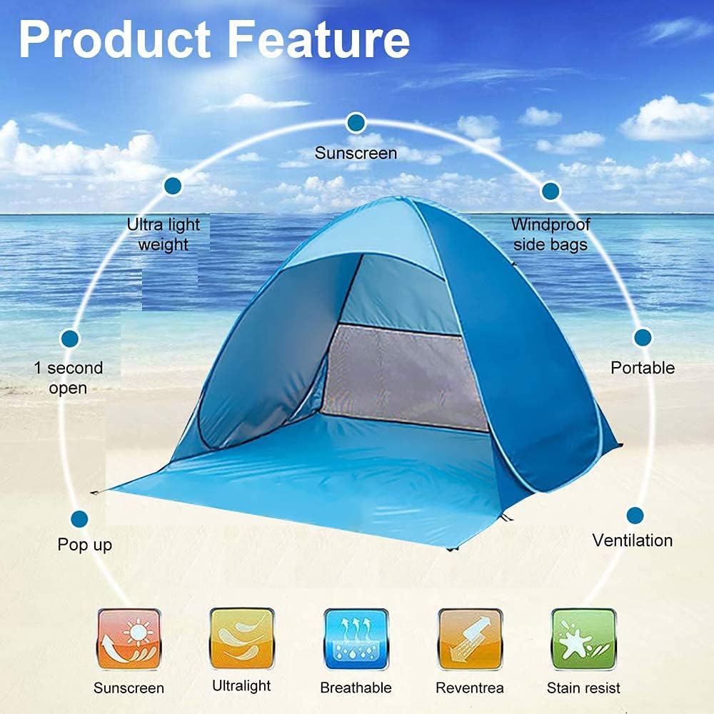 Pop Up Beach Tent, UPF 50+, Waterproof, with Carry Bag J83637