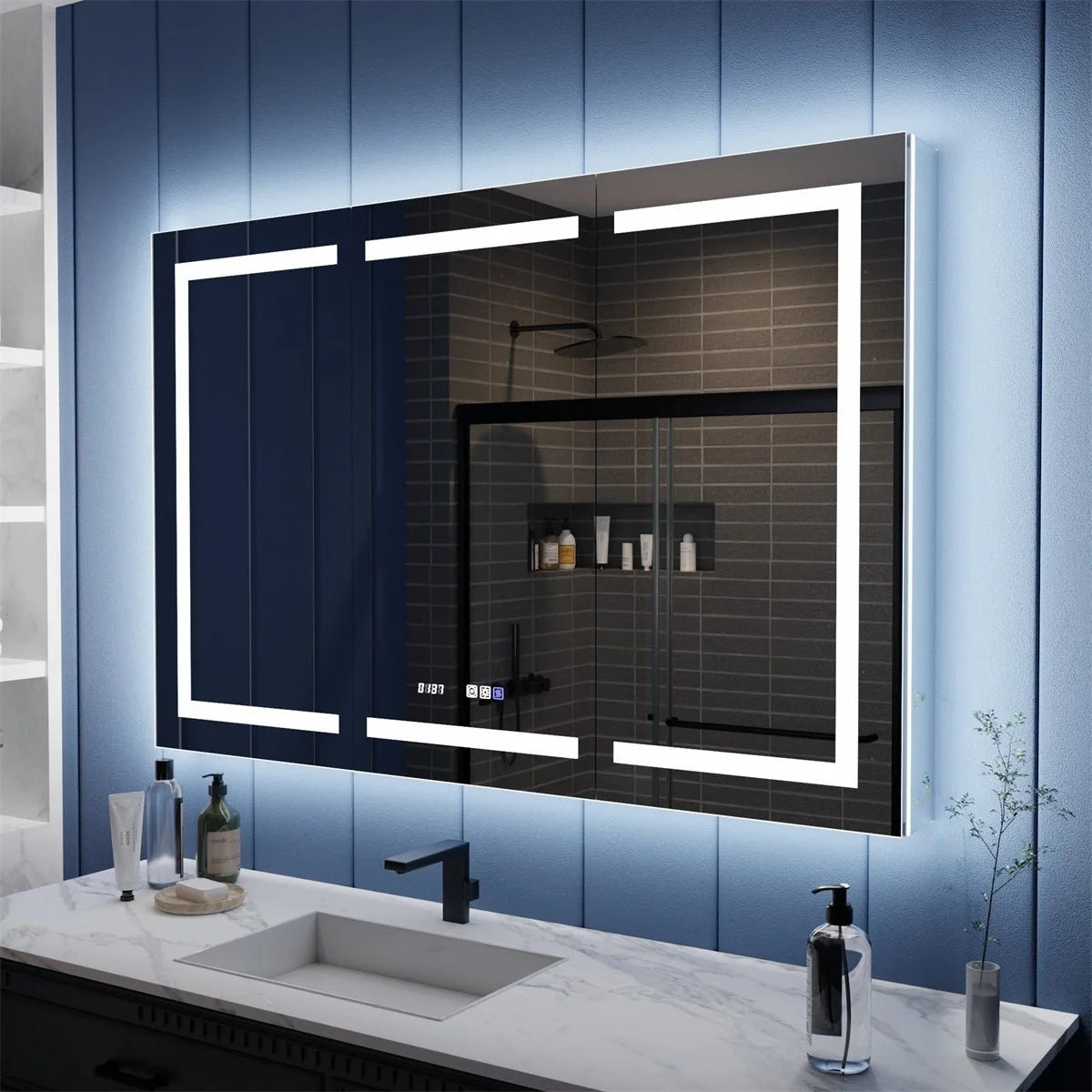 54" x 36" LED Lighted Mirrored Medicine Cabinet O2580