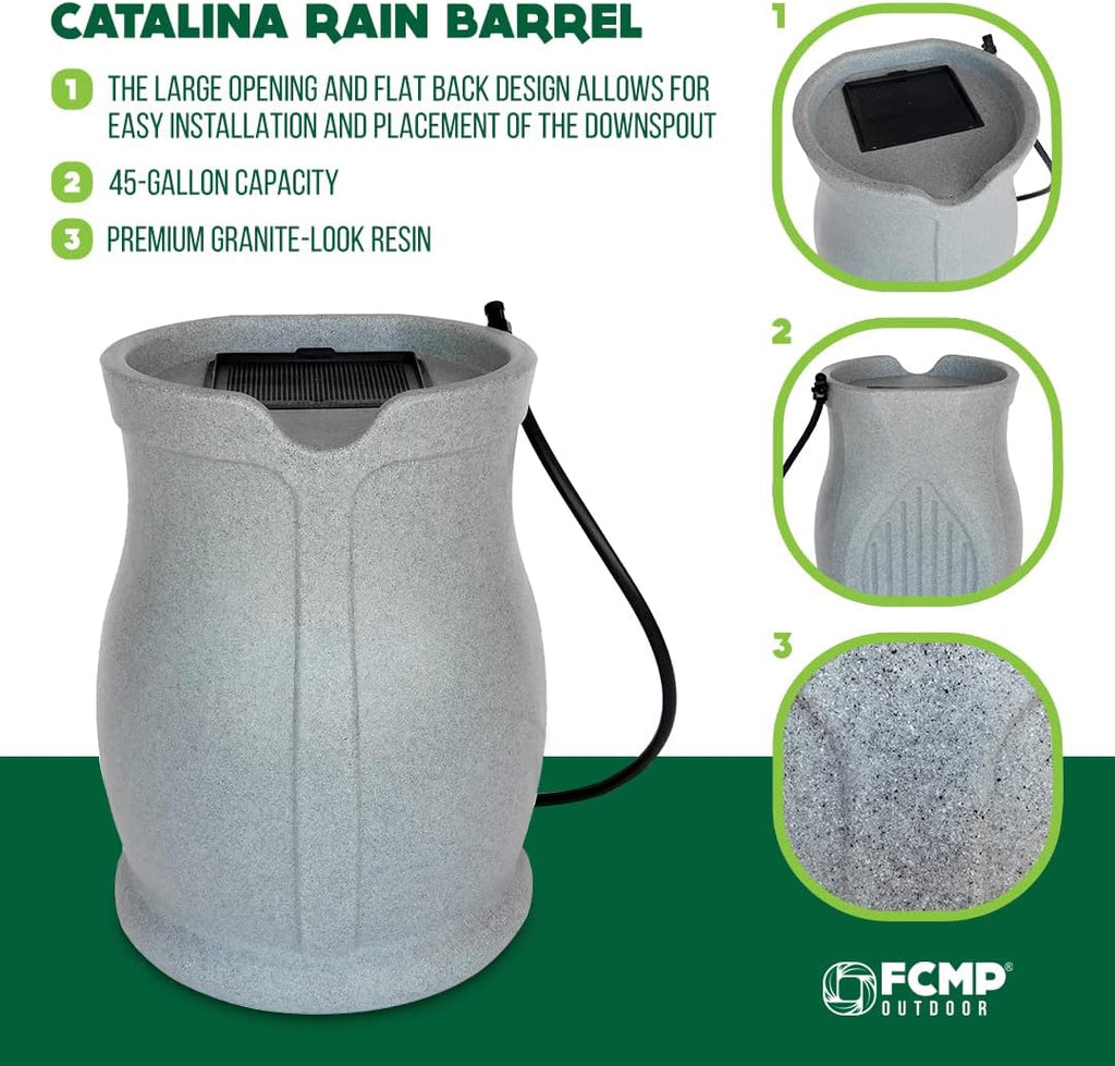 45 Gallon Rain Water Barrel with Flat Back H265281