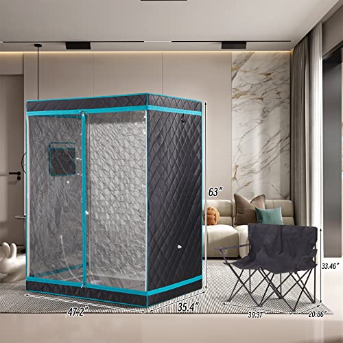 Grey Full Size 2 Person Foldable Sauna Tent V488829