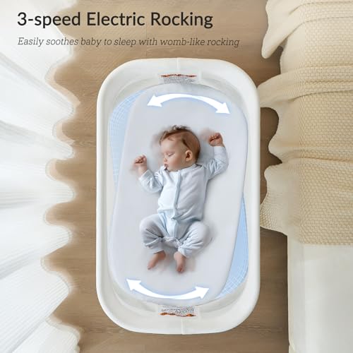 Grey Electric Bassinet with 3 Speeds B46863