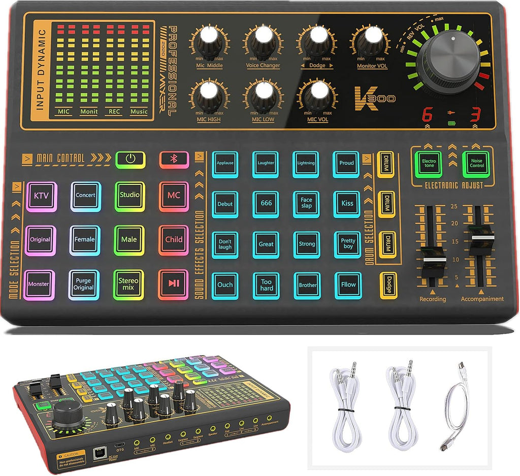 LED Light Sound Mixer Board with Voice Changer, Pack of 2 A23927