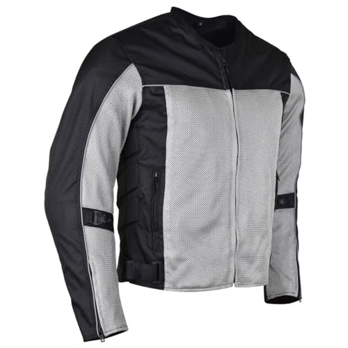 Leather Mesh Textile Motorcycle Jacket with CE Armor Removable Liner O290