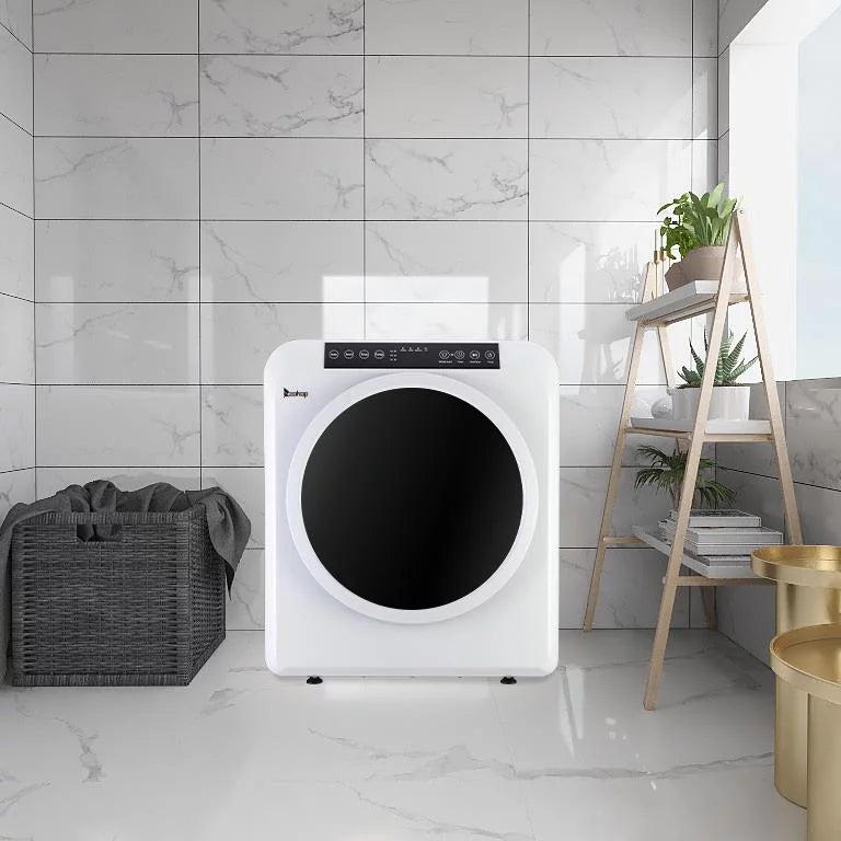 Compact Electric Clothes Dryer 13lbs Capacity Stainless Steel White N338