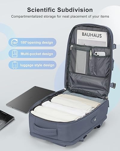 Travel Backpack 14 Inch Laptop Backpack with Shoe Compartment PeacockBlue J416995