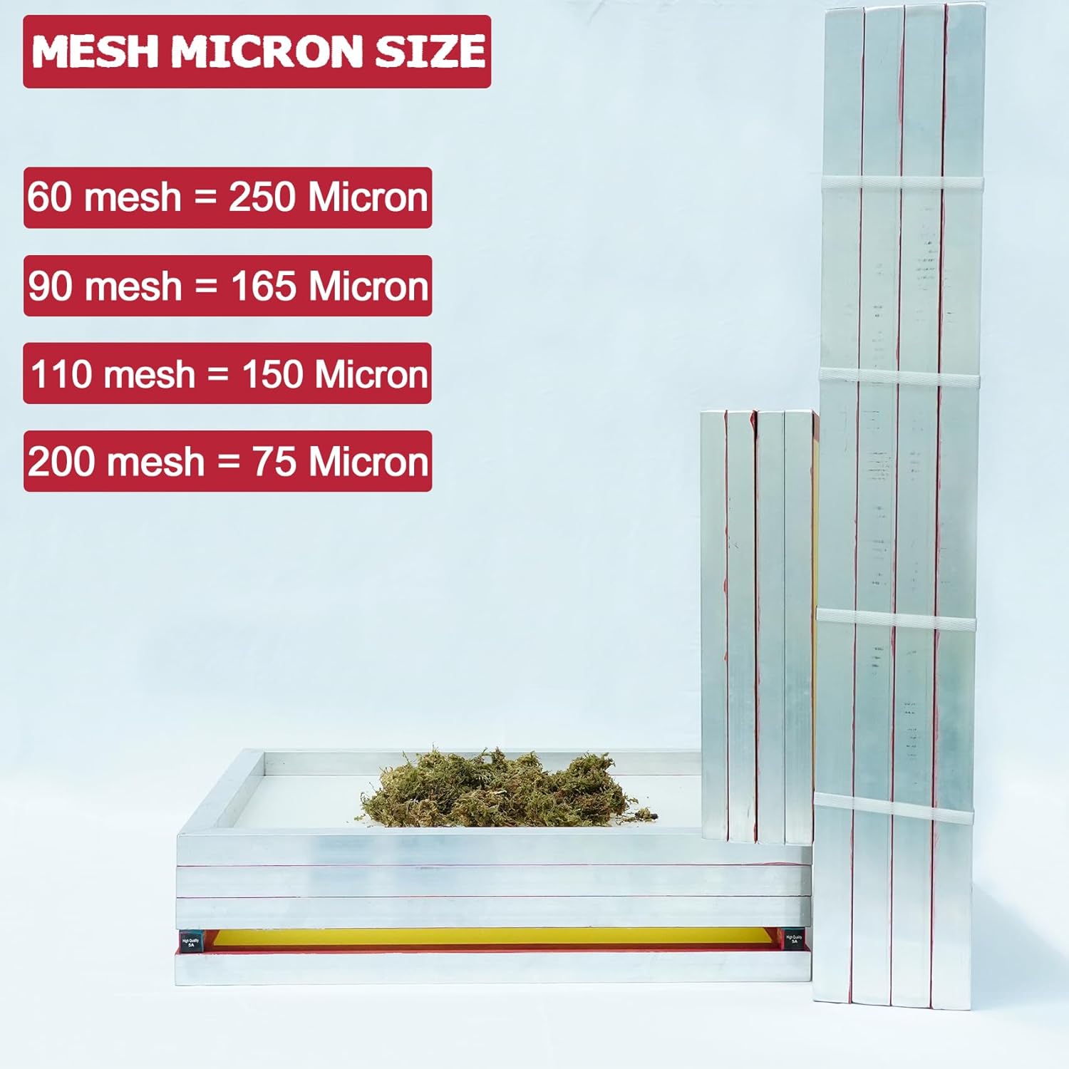 12 × 16" Dry Sift Screen Set of 4, Aluminum Frame, Nylon Mesh E598650