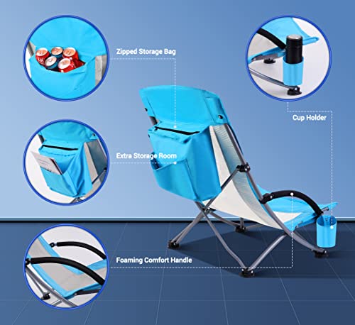 Set of 2 Orange Beach Chair with Cooler and Carry Bag I193
