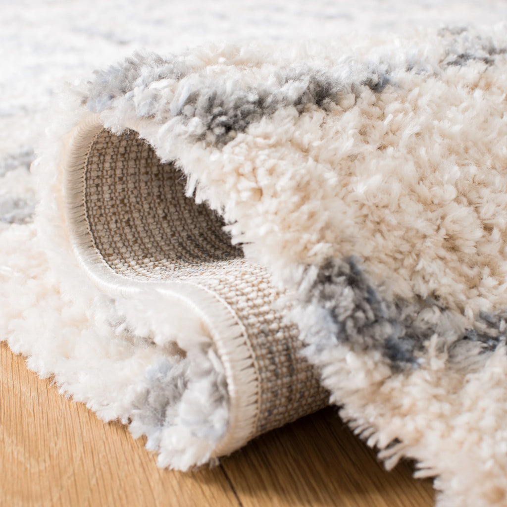 Cream/Grey 6' x 9' Shag Area Rug K3726