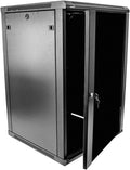 18U 19-Inch Wallmount Server Network Rack with Locking Glass Door Black O732387