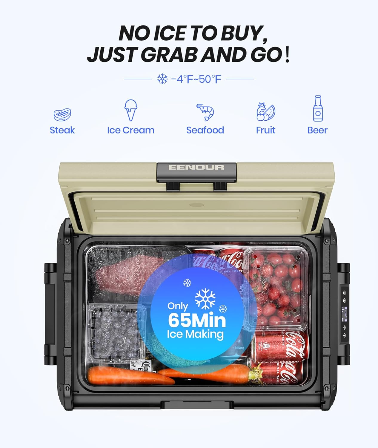 48 Quart 45L 12V Portable Car Fridge Freezer H69567