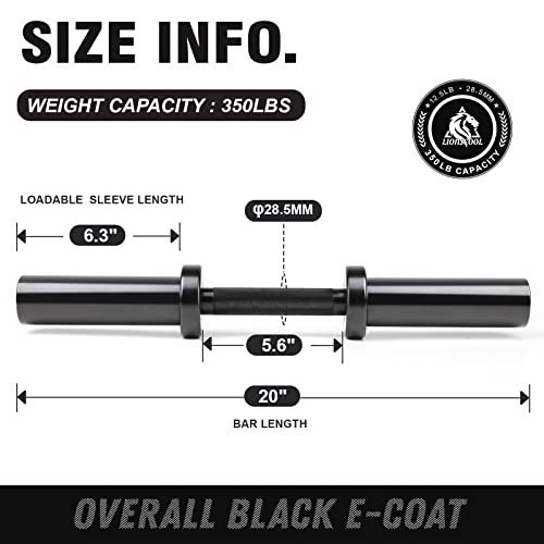 16"/20" Loadable Dumbbells Pairs Commercial Grade Olympic Dumbbell Bar Handle Y744