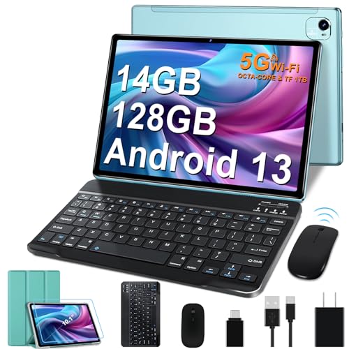 Black 10.1 inch Android 13 Tablet 14GB RAM 128GB ROM M79218