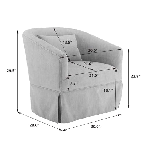 Blue Swivel Accent Armchair with Skirt and Metal Base A160275