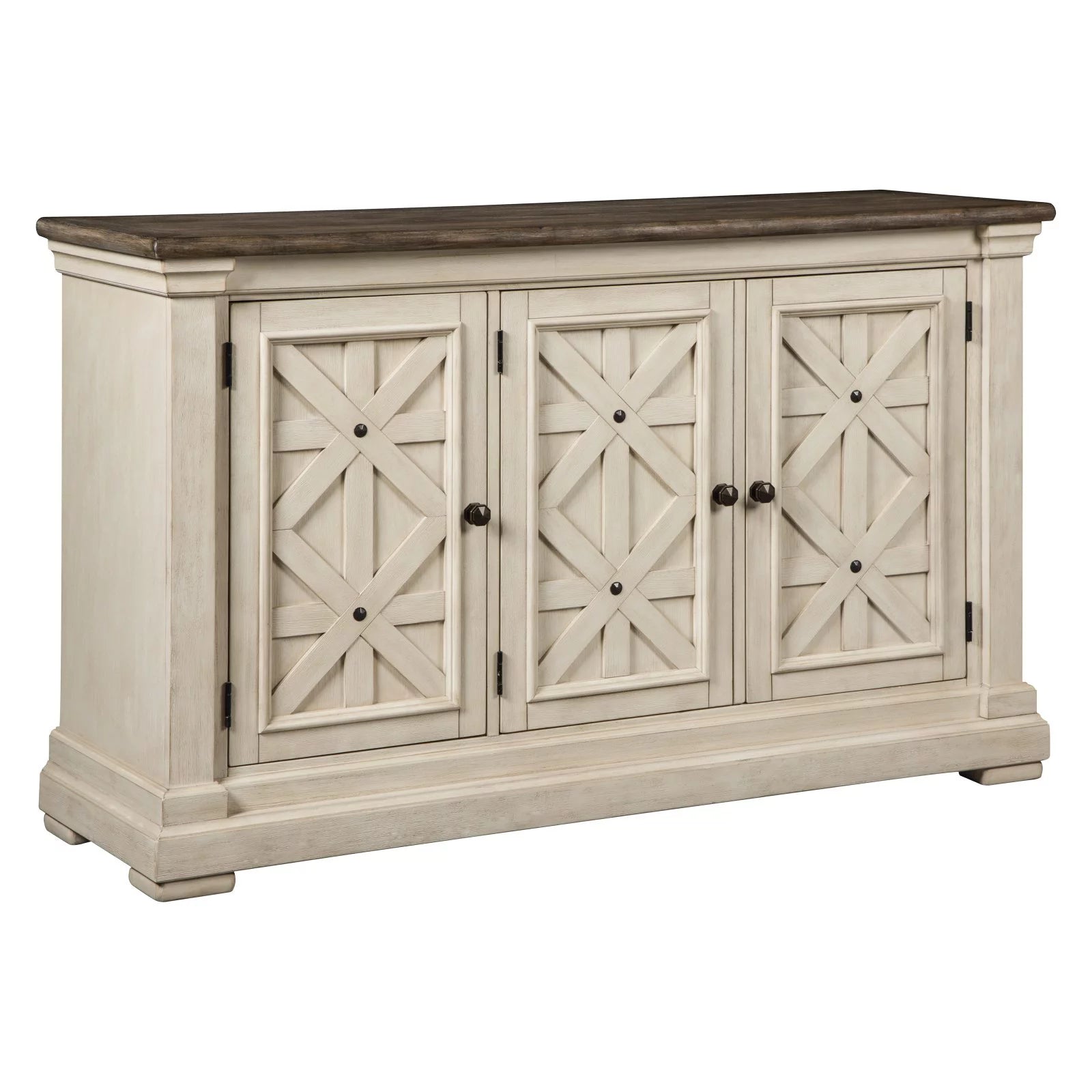 Antique White and Weathered Oak Server X323