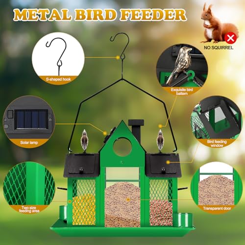 Blue Metal Hanging Bird Feeder L2583