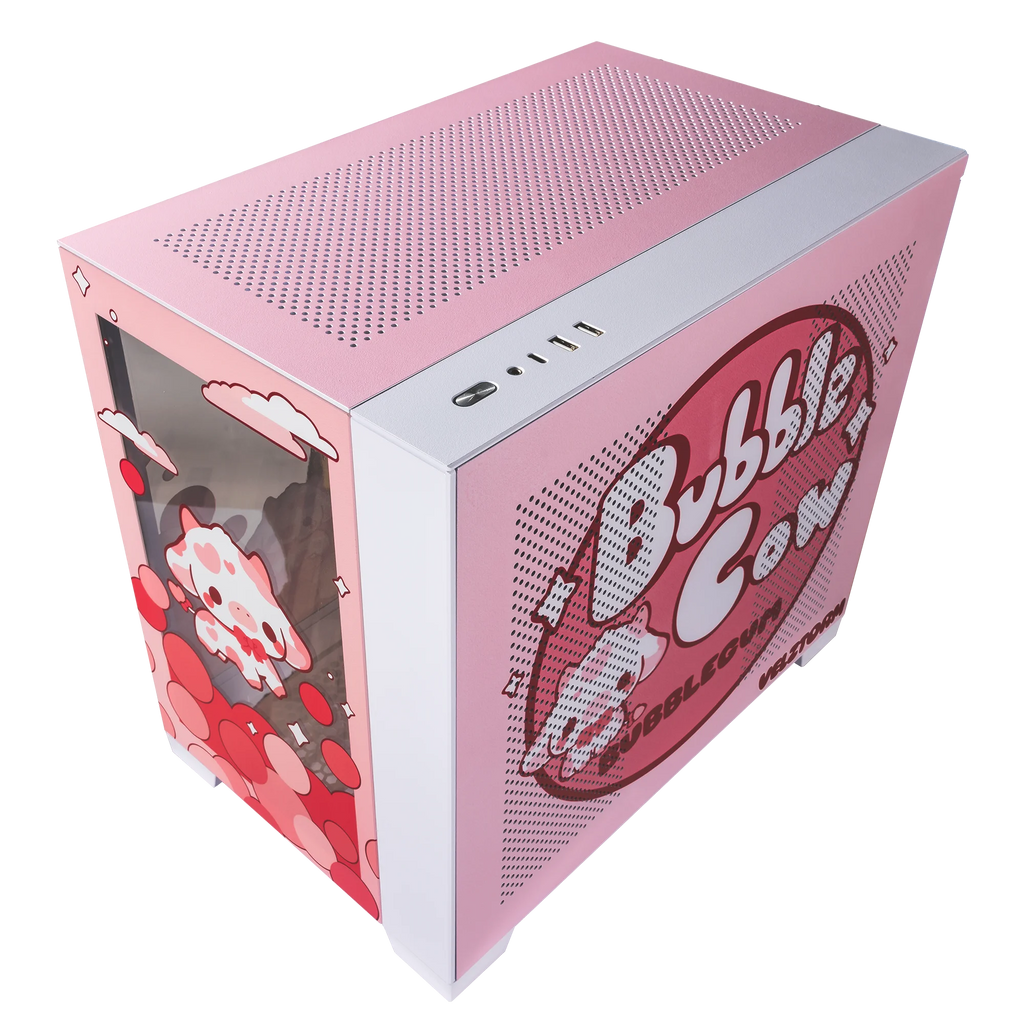 Rose Pink Aluminum Tempered Glass Gaming Computer Case O761