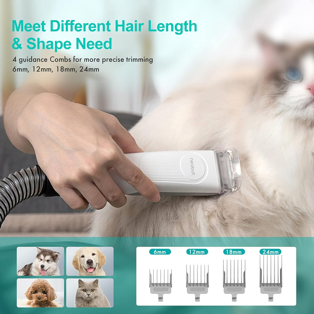 Pet Grooming Kit & Vacuum Suction 99% Pet Hair, Professional Grooming Clippers with 5 Grooming Tools S859