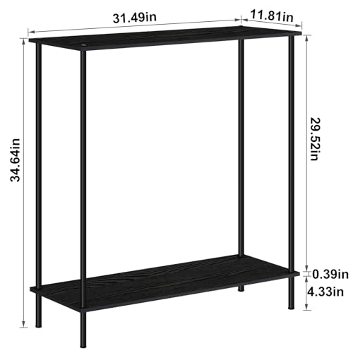 Brown 2 Tier Narrow Console Table W2637
