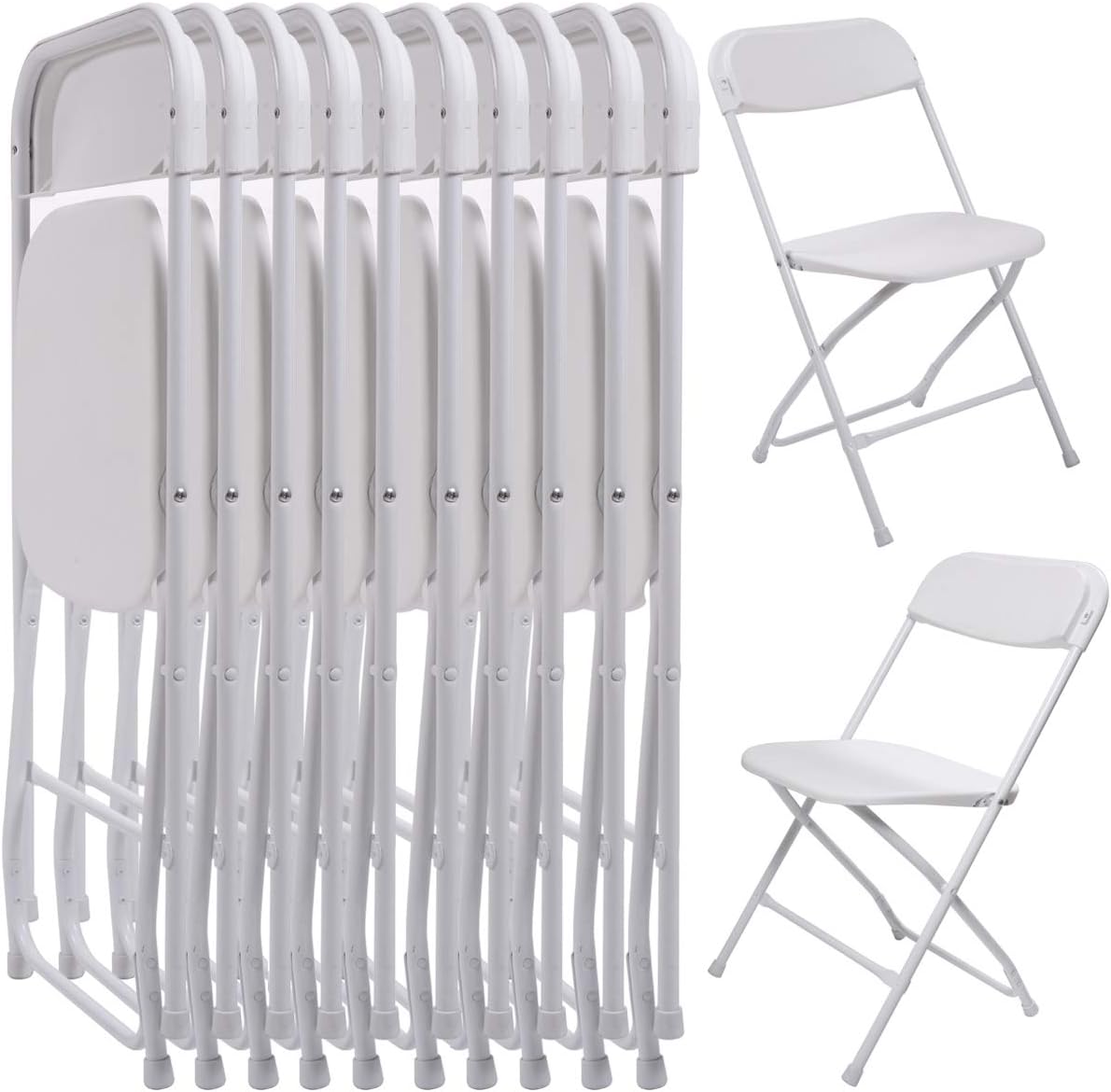 10-Pack White Plastic Folding Chair R575
