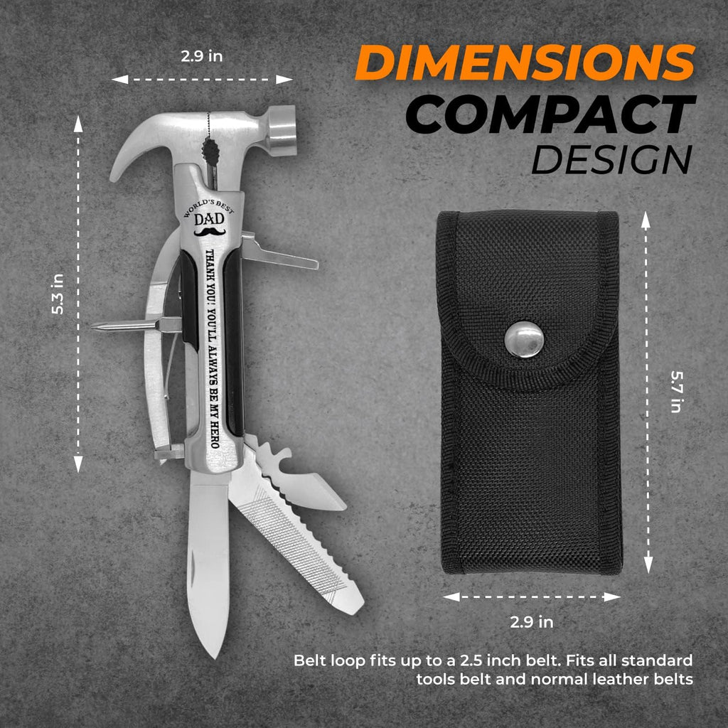Stainless Steel Hammer Multitool with case and clip N553