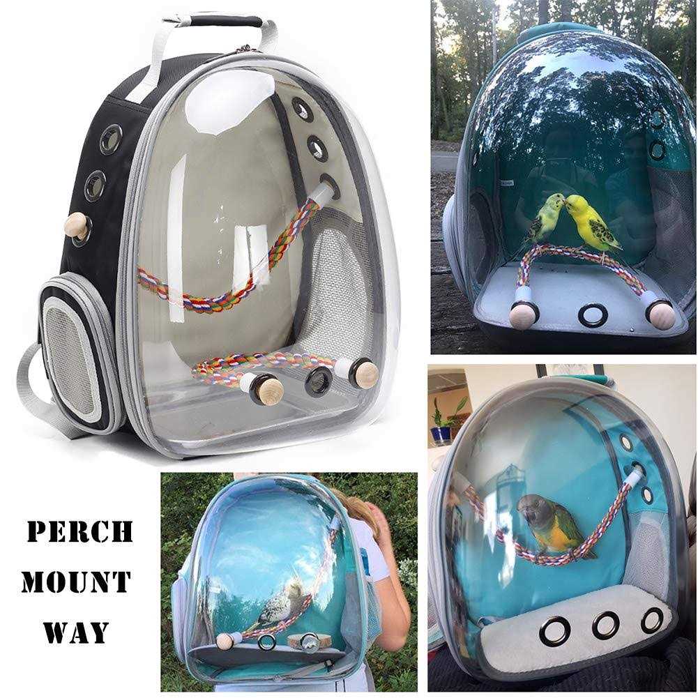 Bird Carrier Backpack with Stainless Steel Tray and Standing Perch V1997