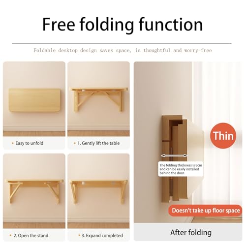 Solid Wood Wall Mounted Folding Desk 100*50CM C7730