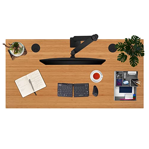 Bamboo Standing Desk 48 x 30 inch Adjustable Gray Q70746