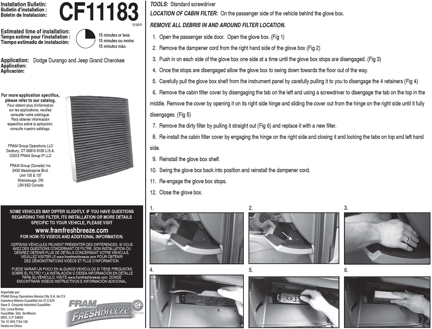 Cabin Air Filter with Arm and Hammer Baking Soda, white G619