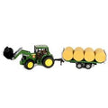 Green John Deere Tractor with Trailer Toy Cars X306008
