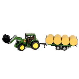 Green John Deere Tractor with Trailer Toy Cars X306008