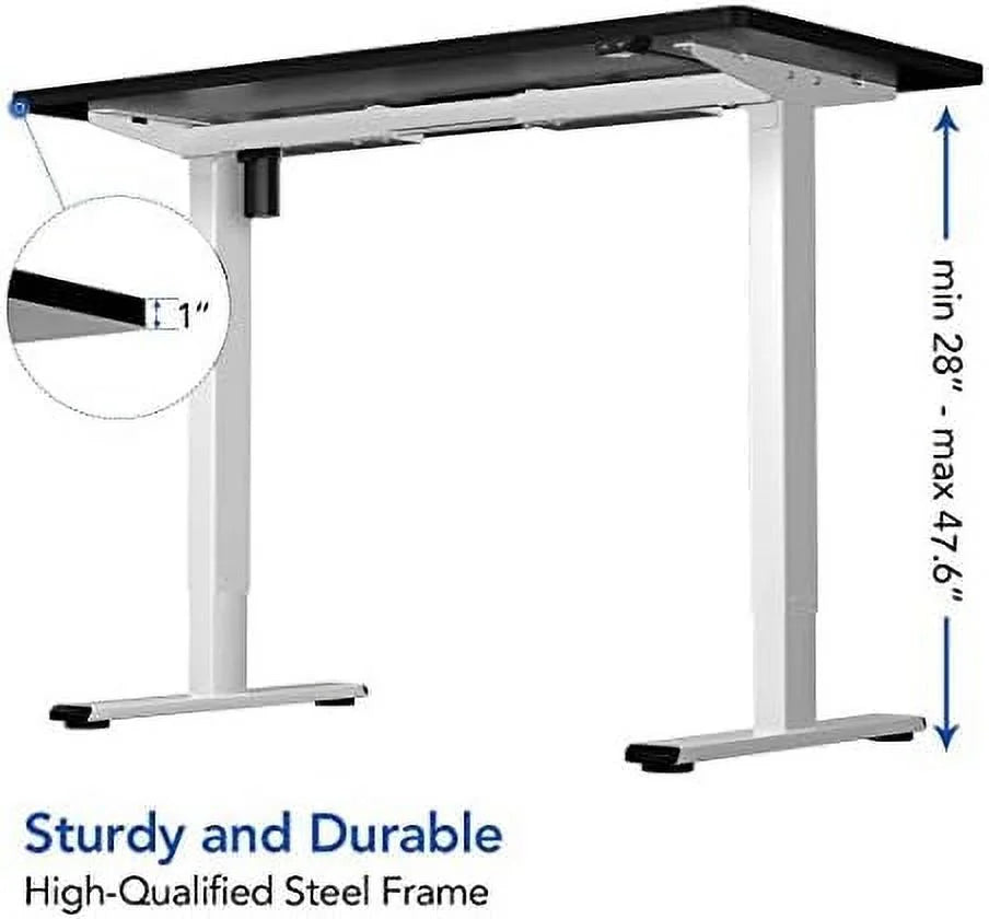 Adjustable Height Desk 40 x 24 Inches Electric Sit Stand Desk Black Frame Black Desktop Q371