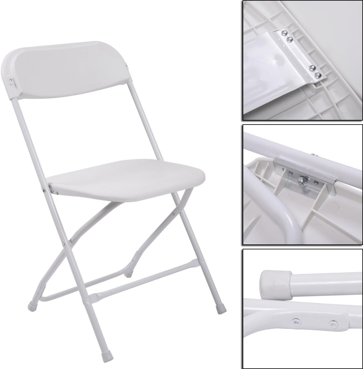 10-Pack White Plastic Folding Chair R575