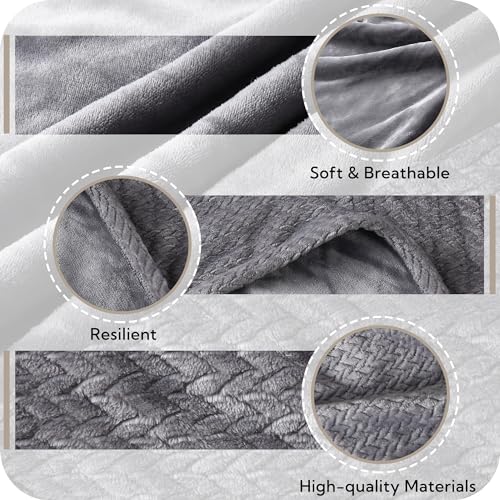 Light Brown Heated Flannel Electric Throw Blanket 50 x 60 Inches Y42539