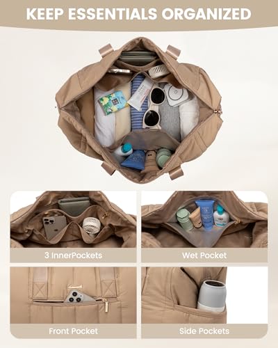 Travel Duffle Bag with Shoe Compartment, 42L Overnight Bag, 3Pcs Set S65297