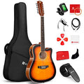 Black Matte 12 String Acoustic Electric Guitar W255