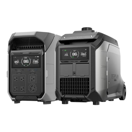 4000Wh Solar Generator with 3200W Dual Fuel Generator J3769