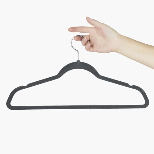 Velvet Hangers 20 Pack Non Slip Ivory Felt Hangers with 360° Rotatable Hook Z243