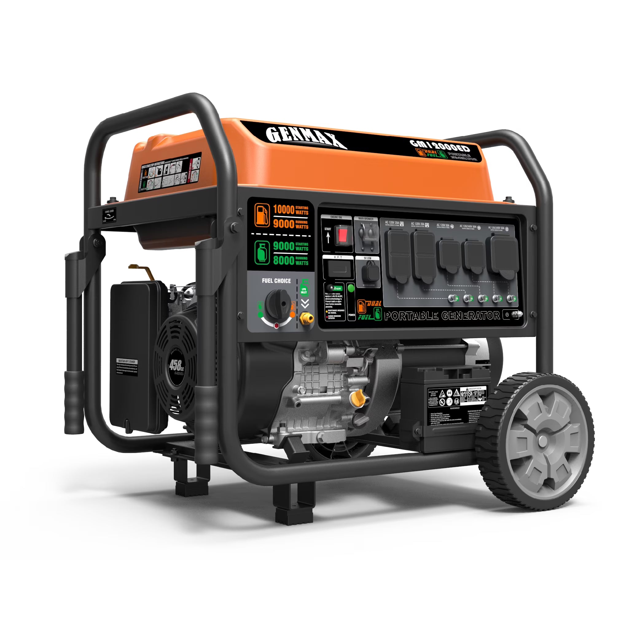 Dual Fuel Portable Generator 12000 Watt Electric Start Y40830