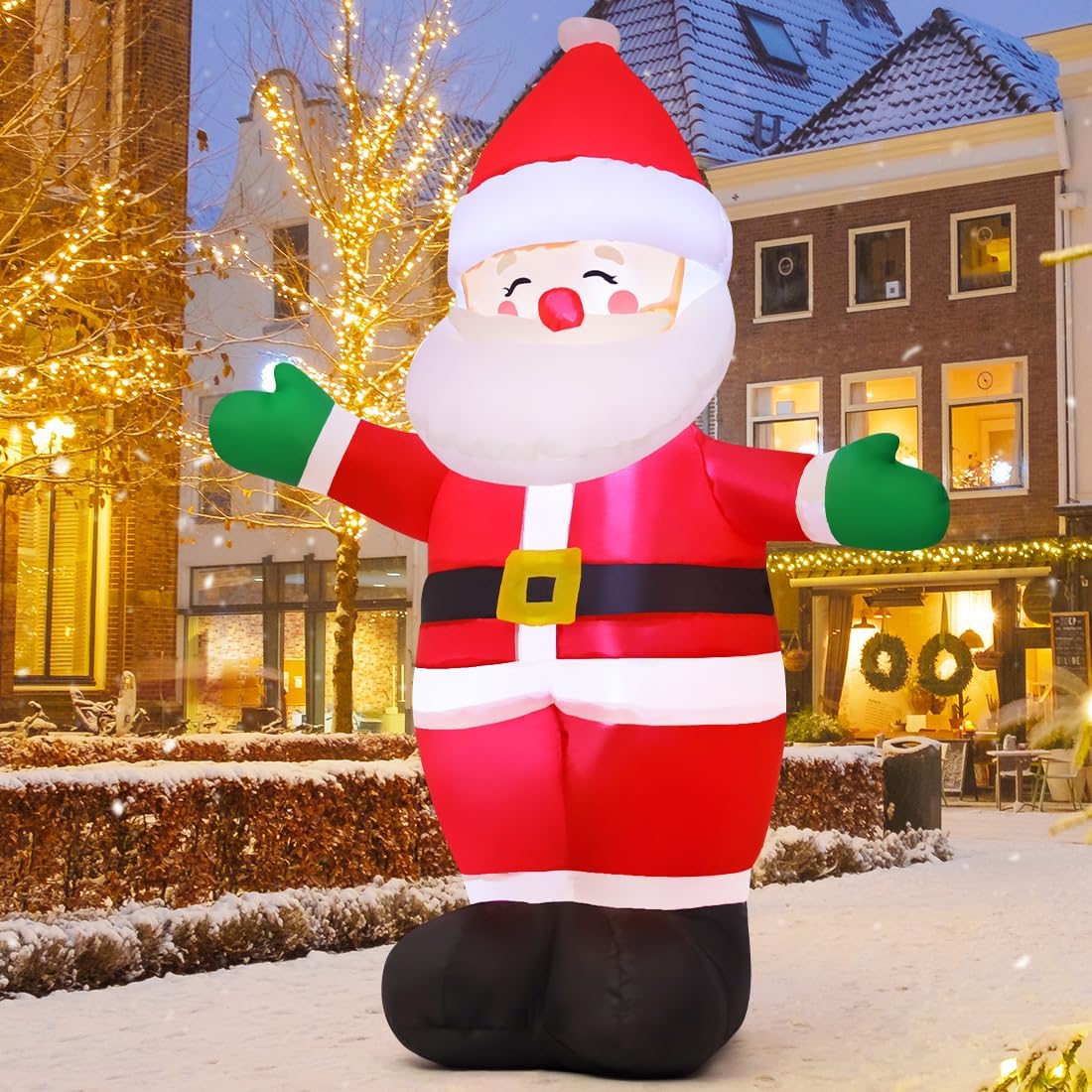 5 FT Christmas Inflatables Santa Claus Outdoor Decorations Blow Up Yard Standing Santa with Built-in LEDs S357716