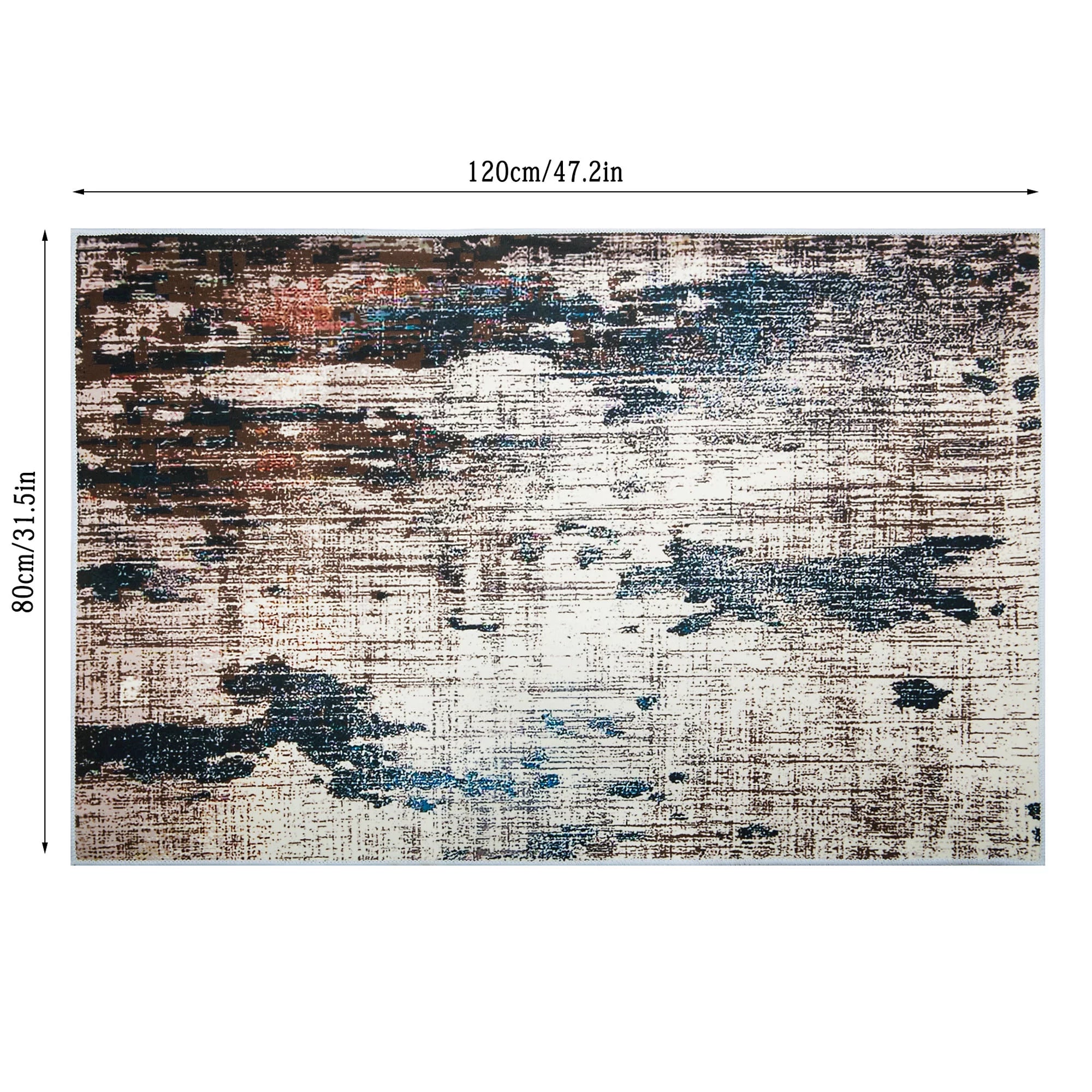 Modern Abstract Cream Blue Area Rug F656380