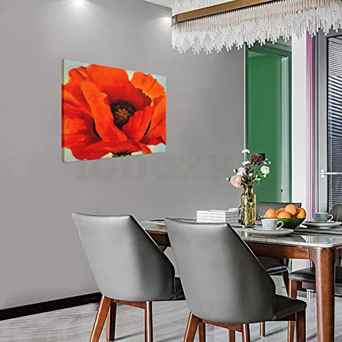 Red Flowers Canvas Wall Art Poster 12x08inch Unframe-Style G65097