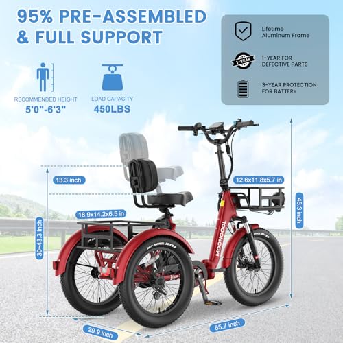 20" Folding 3 Wheels Electric Tricycle with Aluminum Frame V299