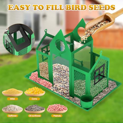 Blue Metal Hanging Bird Feeder L2583
