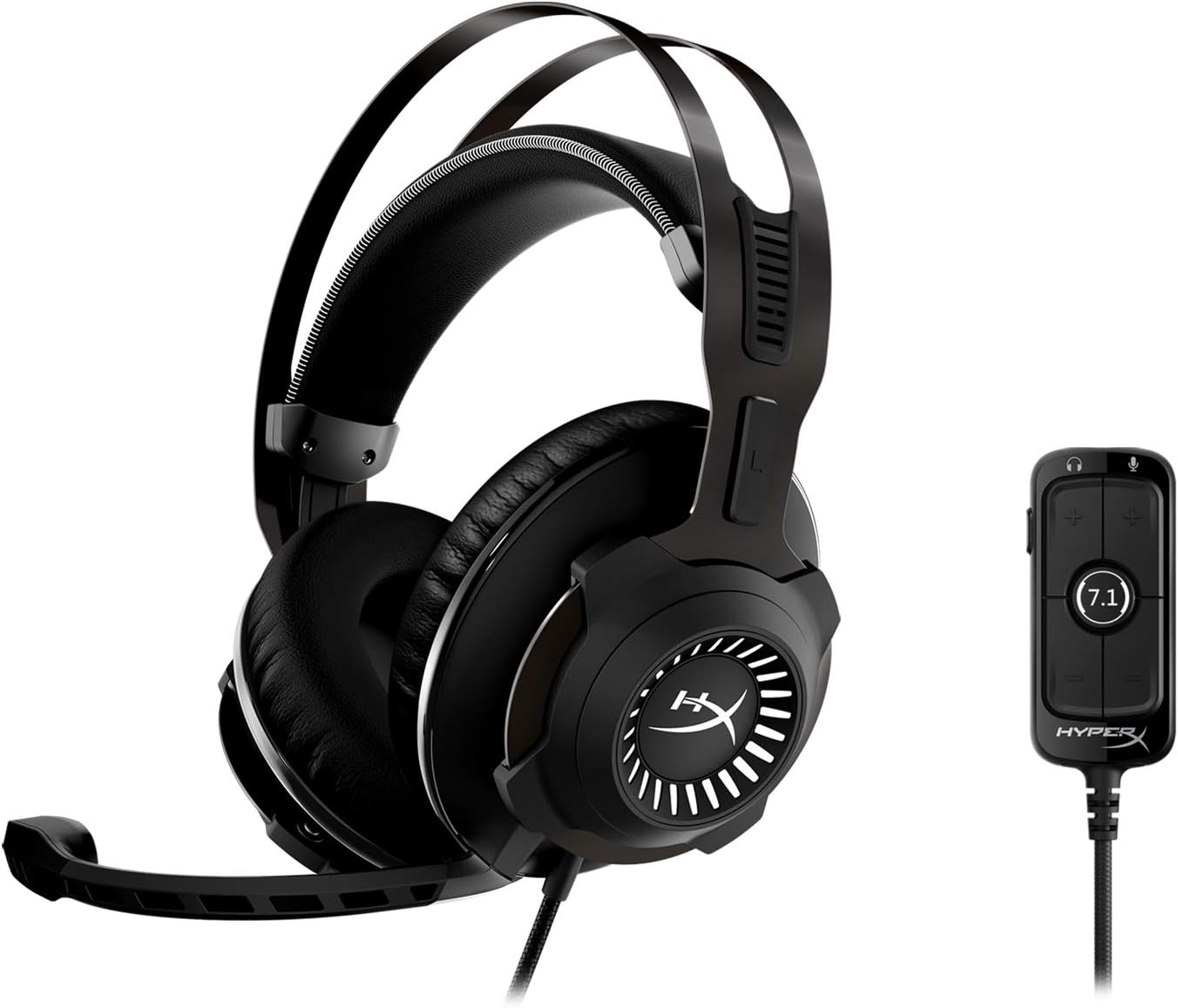 Gaming Headset with 7.1 Surround Sound, Memory Foam, Leatherette, Steel Frame, Detachable Microphone K126