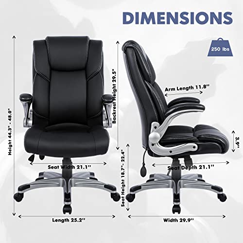 Executive Ergonomic Chair with Bonded Leather, High Back Adjustable Height Q786174