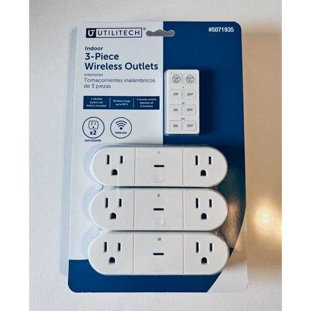 3-Piece Indoor Wireless Outlets with Remote Control M500