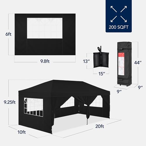 10x20 Heavy Duty Waterproof Outdoor Canopy Tent with Sidewalls L667
